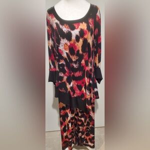 Eva Varro Black, Magenta, Coral Tunic XL and  Wide-Leg Pants L Sold as Set